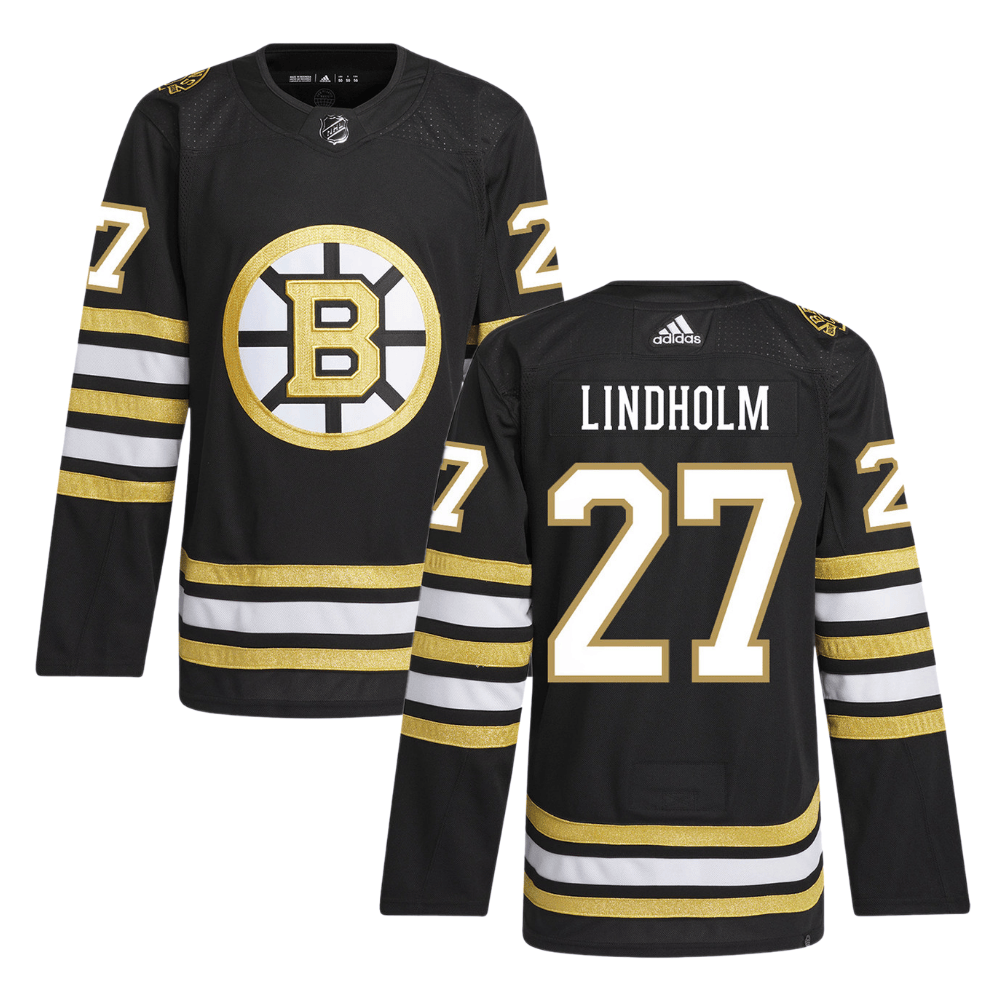 Hampus Lindholm 27 Boston Bruins 100th Anniversary Primegreen Home Men Jersey - Black