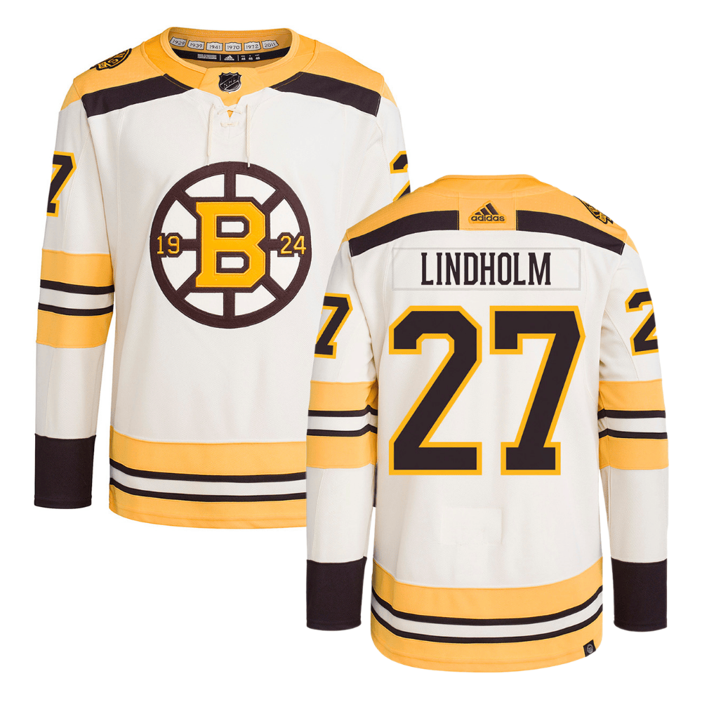 Hampus Lindholm 27 Boston Bruins 100th Anniversary Primegreen Third Men Jersey - Cream