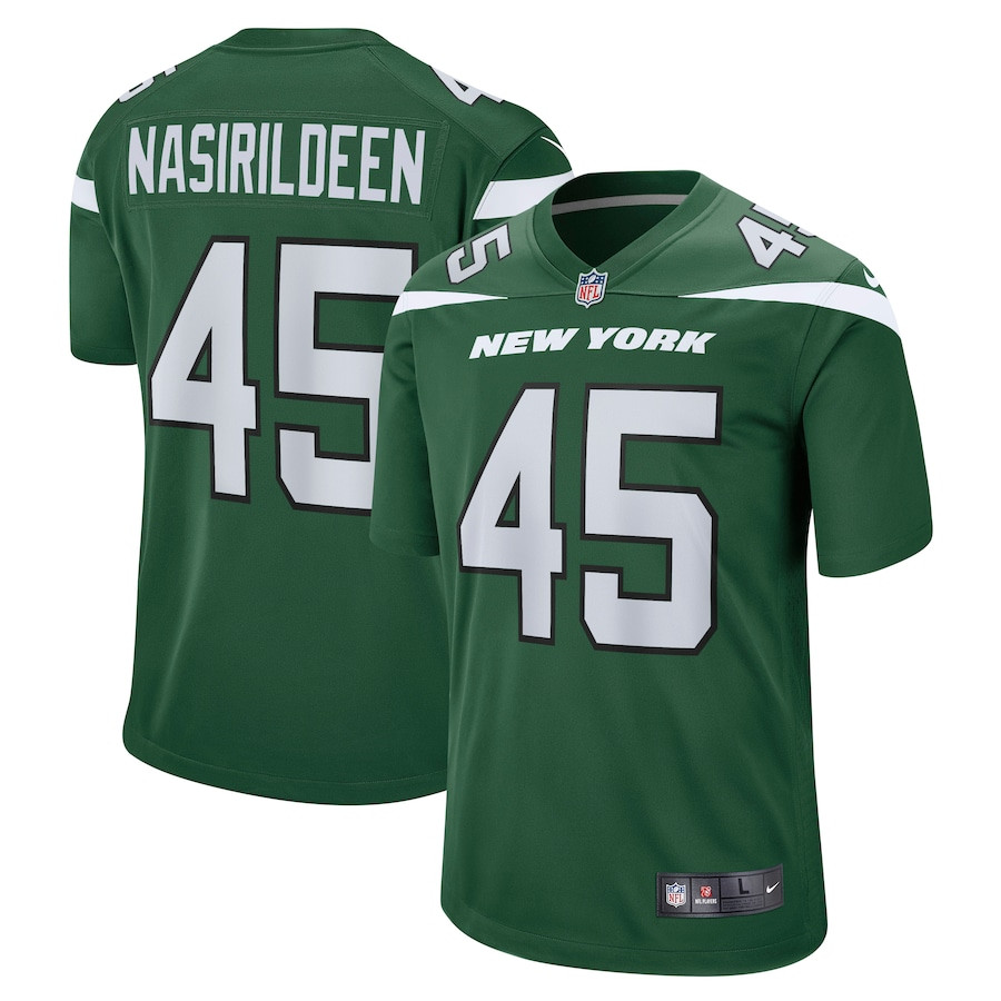 Hamsah Nasirildeen 45 New York Jets Men Game Jersey - Gotham Green Js7826