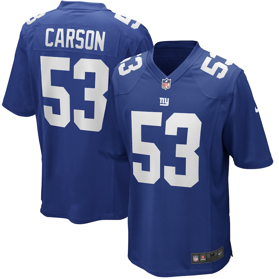 Harry Carson 53 New York Giants Men Game Retired Jersey - Royal Js2561