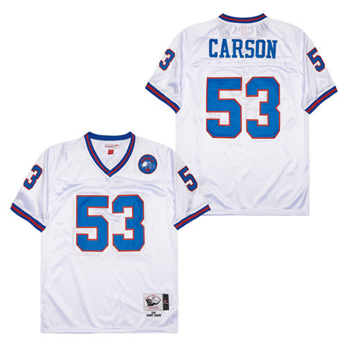 Harry Carson 53 New York Giants Spider Lockhart 43 Patch Throwback Men Jersey - White Js7628