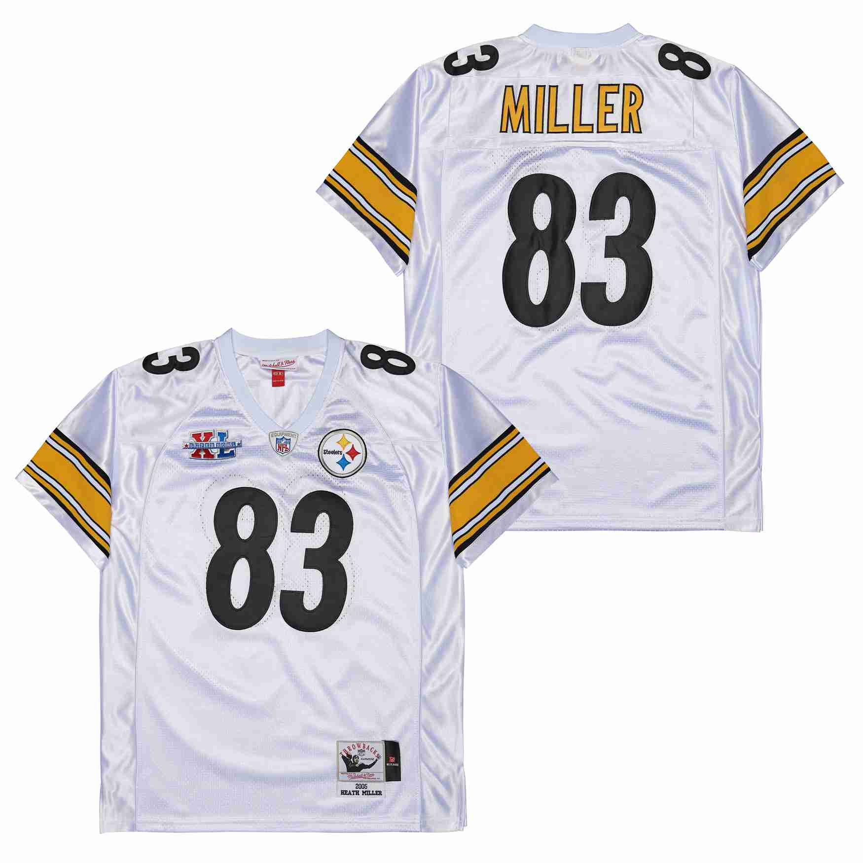 Heath Miller 83 Pittsburgh Steelers Super Bowl Xl Retro Throwback Men Jersey - White Js8196