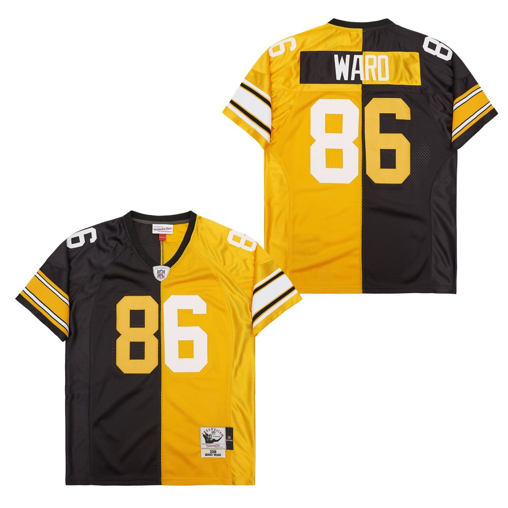 Hines Ward 86 Pittsburgh Steelers Two-toned Retro Throwback Men Jersey - Black/yellow Js5413