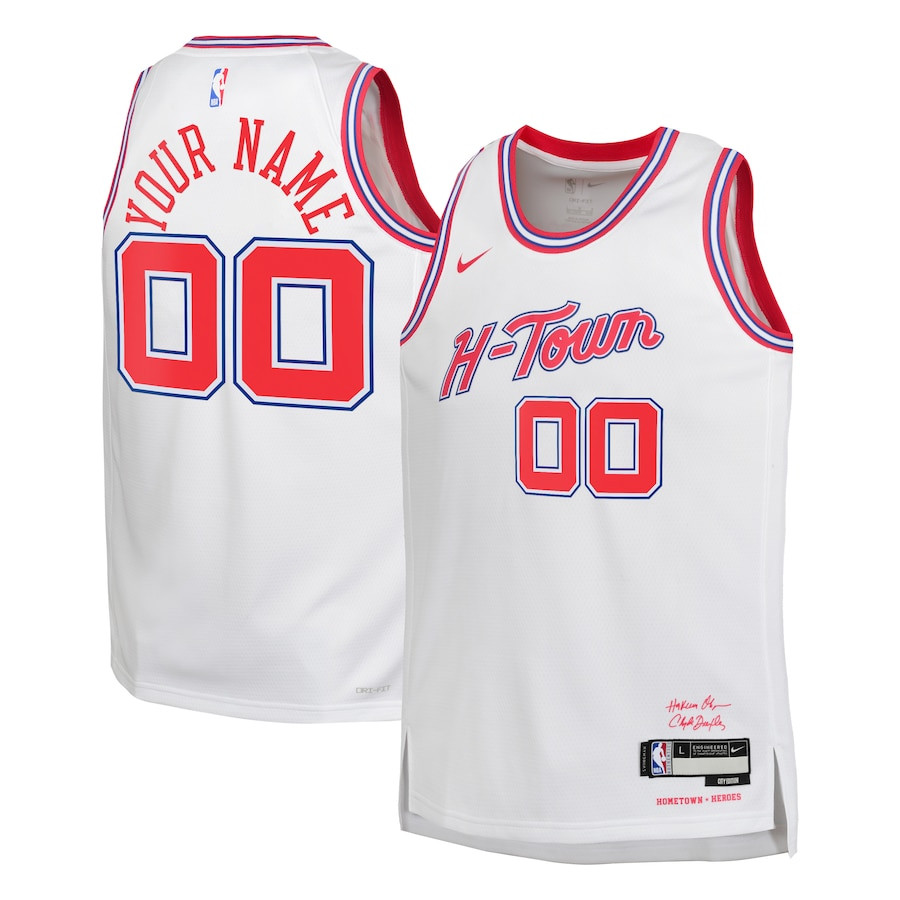 Houston Rockets 2023/24 City Edition Swingman Custom Youth Jersey - White