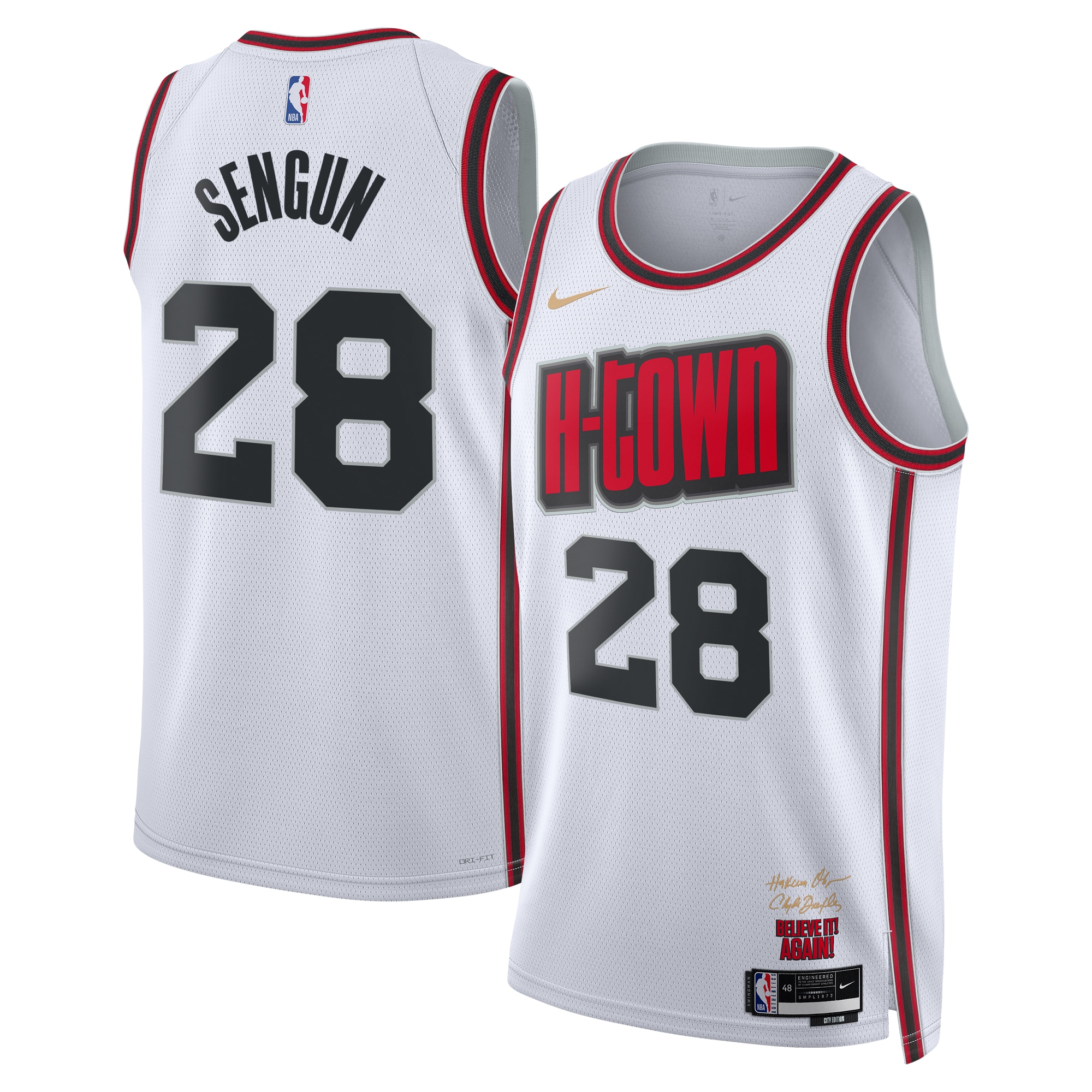 Houston Rockets City Edition Swingman Jersey 2024 - White - Alperen Sengun - Unisex