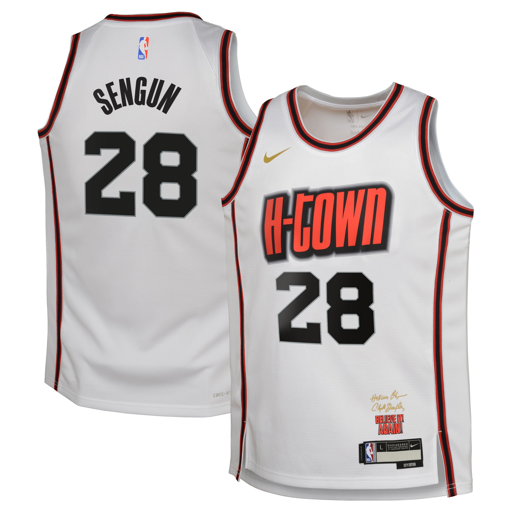 Houston Rockets City Edition Swingman Jersey 2024 - White - Alperen Sengun - Youth