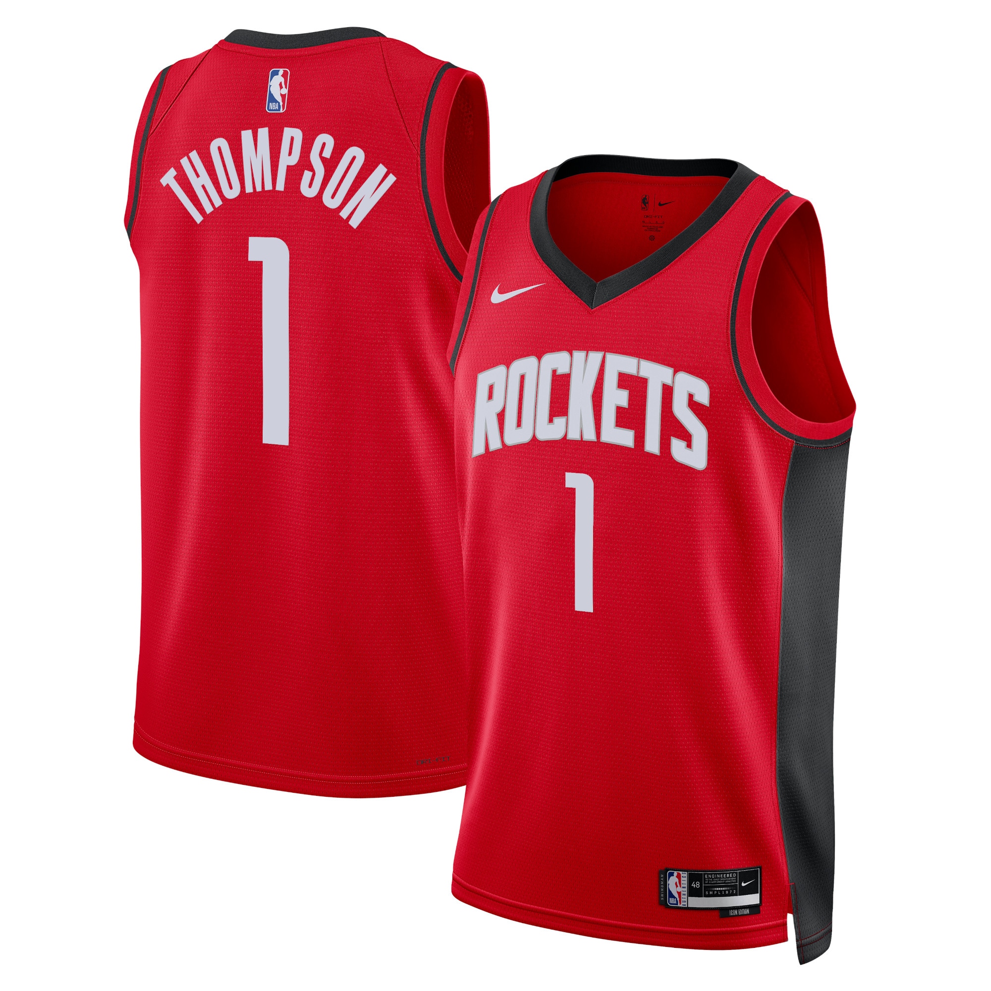 Houston Rockets Icon Edition Swingman Jersey - Red - Amen Thompson - Unisex