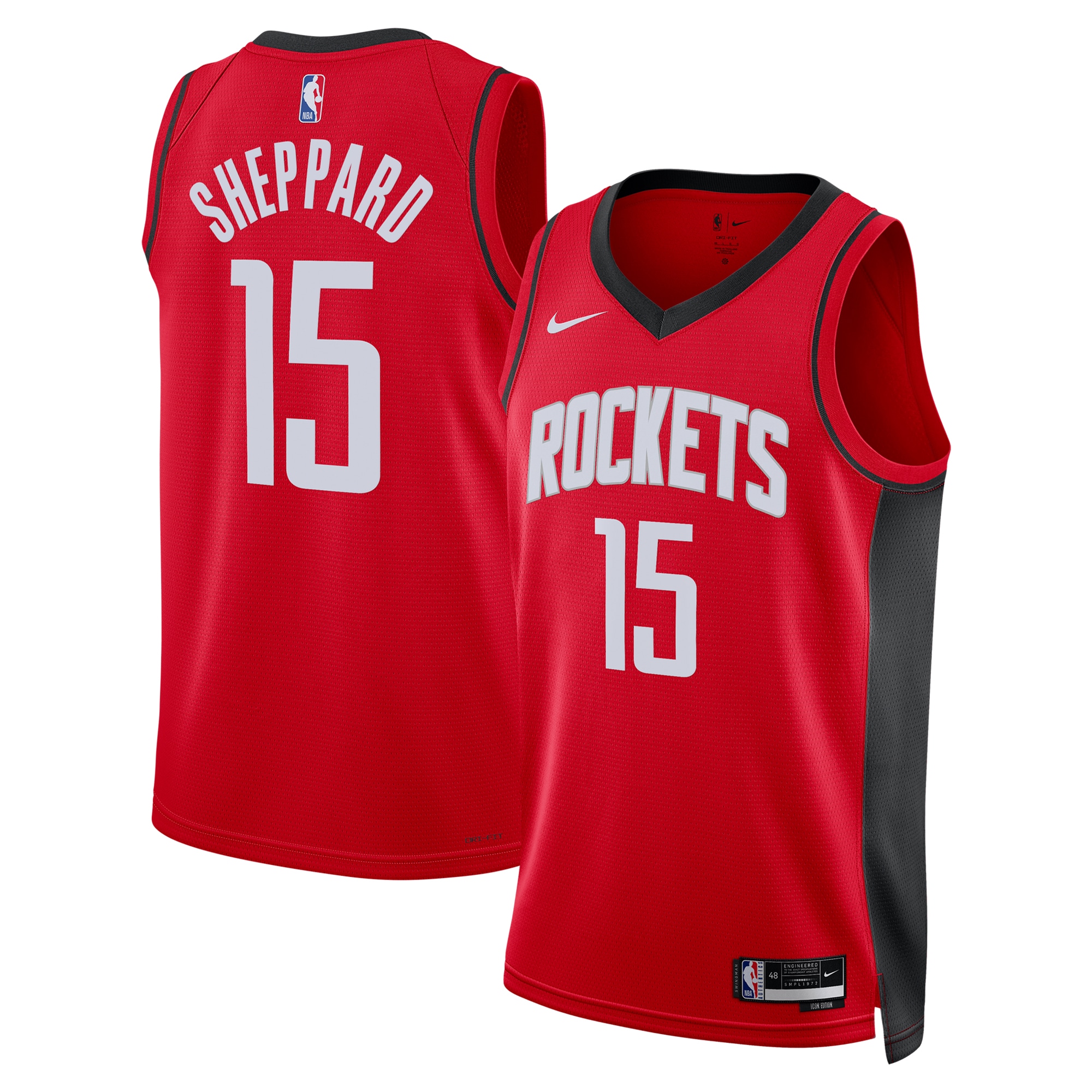 Houston Rockets Icon Swingman Jersey - Red - Reed Sheppard - Unisex