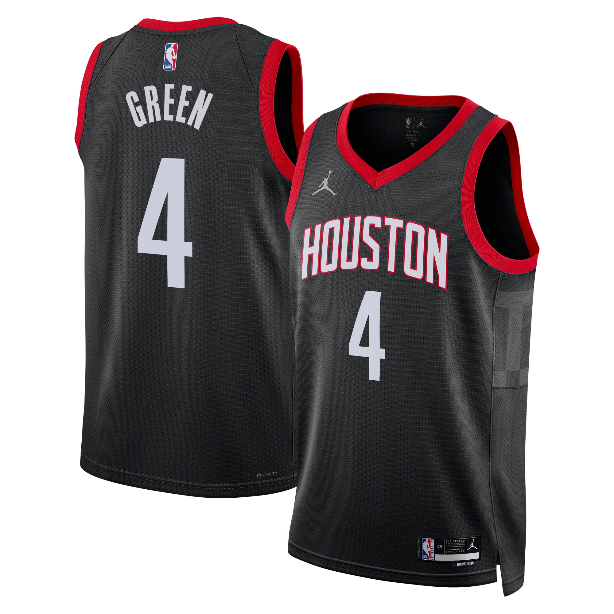 Houston Rockets Jordan Statement Swingman Jersey - Black - Jalen Green - Mens
