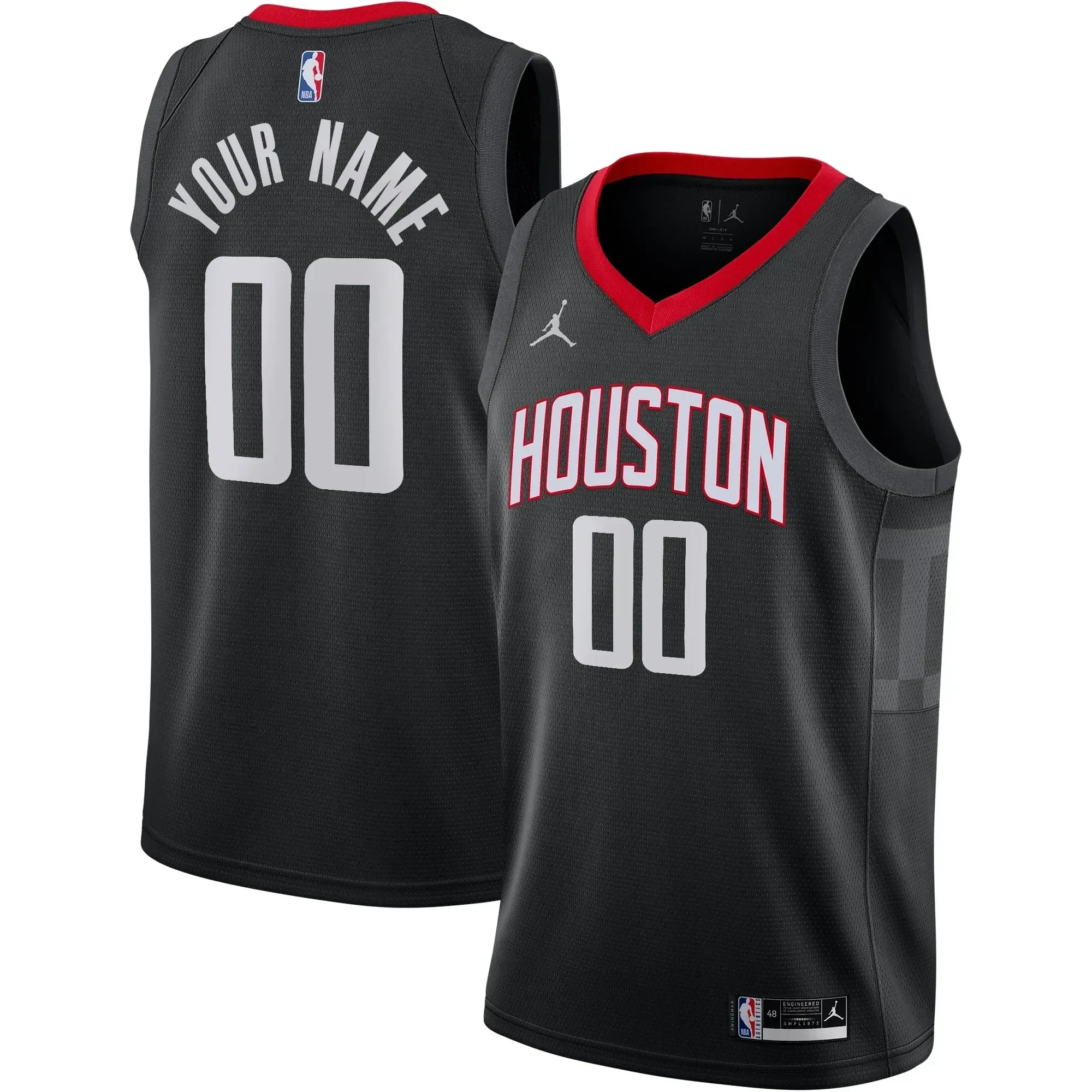 Houston Rockets Swingman Custom Jersey - Statement Edition - Black