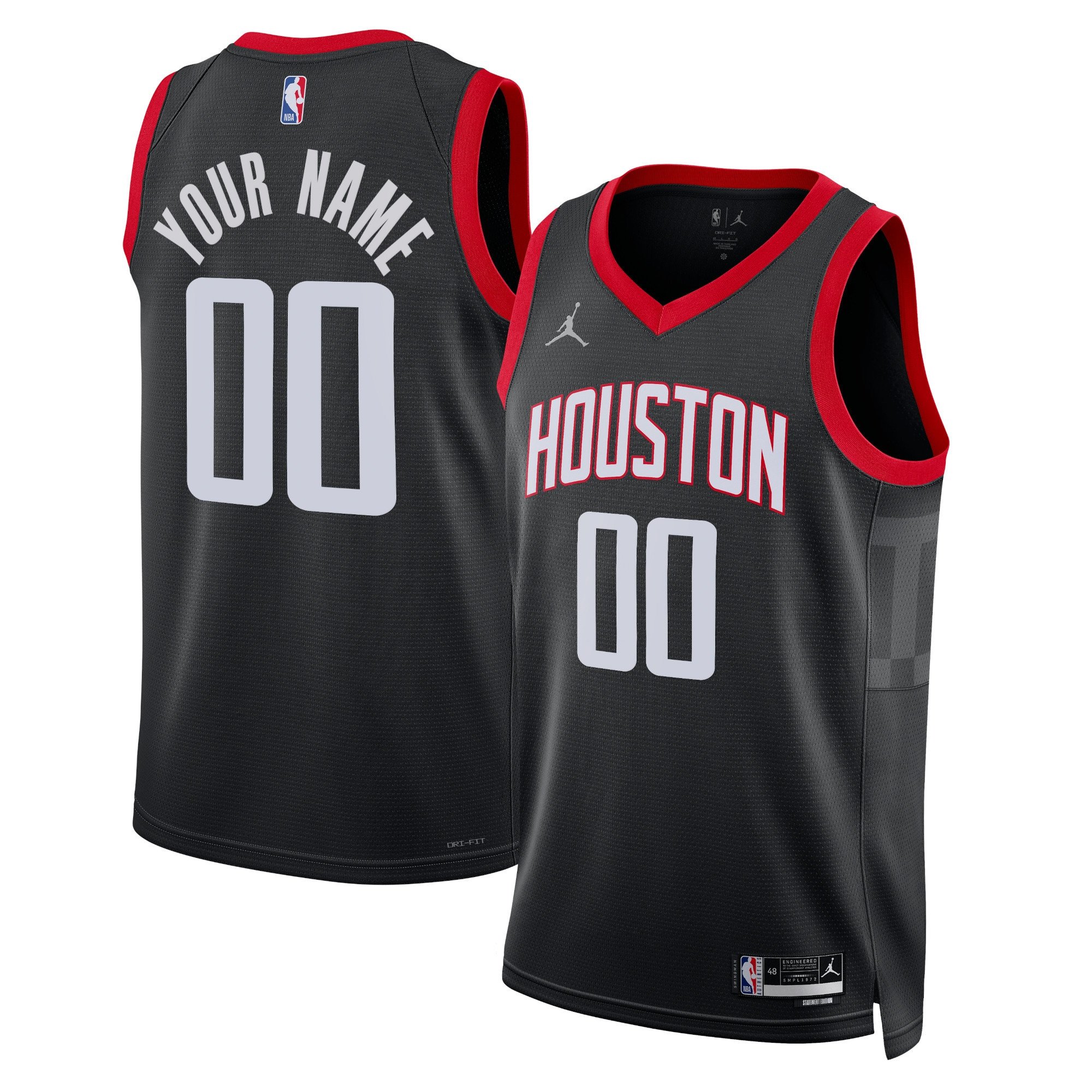 Houston Rockets Unisex 2024/25 Swingman Custom Jersey - Statement Edition - Black