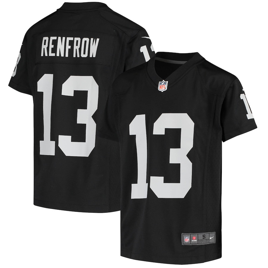 Hunter Renfrow 13 Las Vegas Raiders Youth Game Jersey - Black Js4580