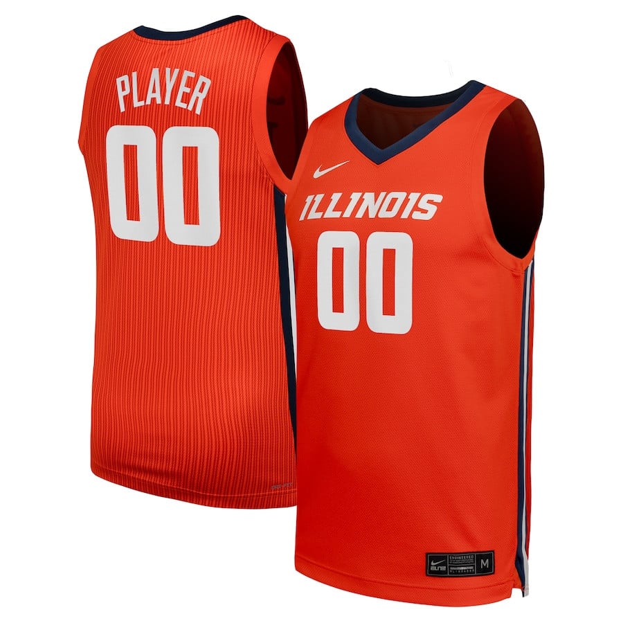 Illinois Fighting Illini Unisex Nil Custom Men's Basketball Jersey - Orange