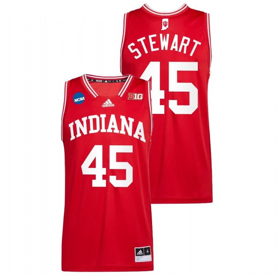 Indiana Hoosiers Parker Stewart Red 2022 March Madness Basketball Men Jersey