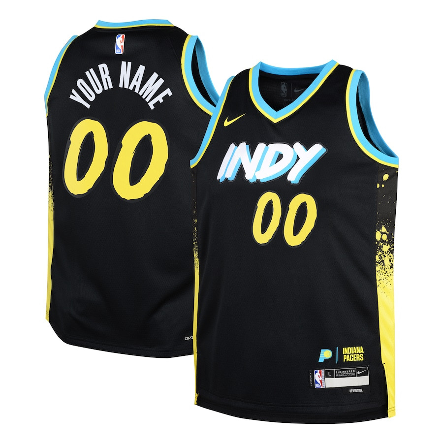 Indiana Pacers 2023/24 City Edition Swingman Custom Youth Jersey - Black