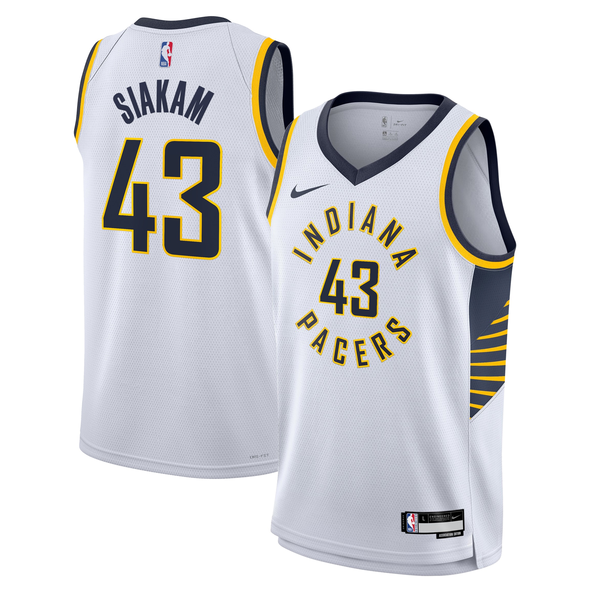 Indiana Pacers Association Edition Swingman Jersey - White - Pascal Siakam - Youth