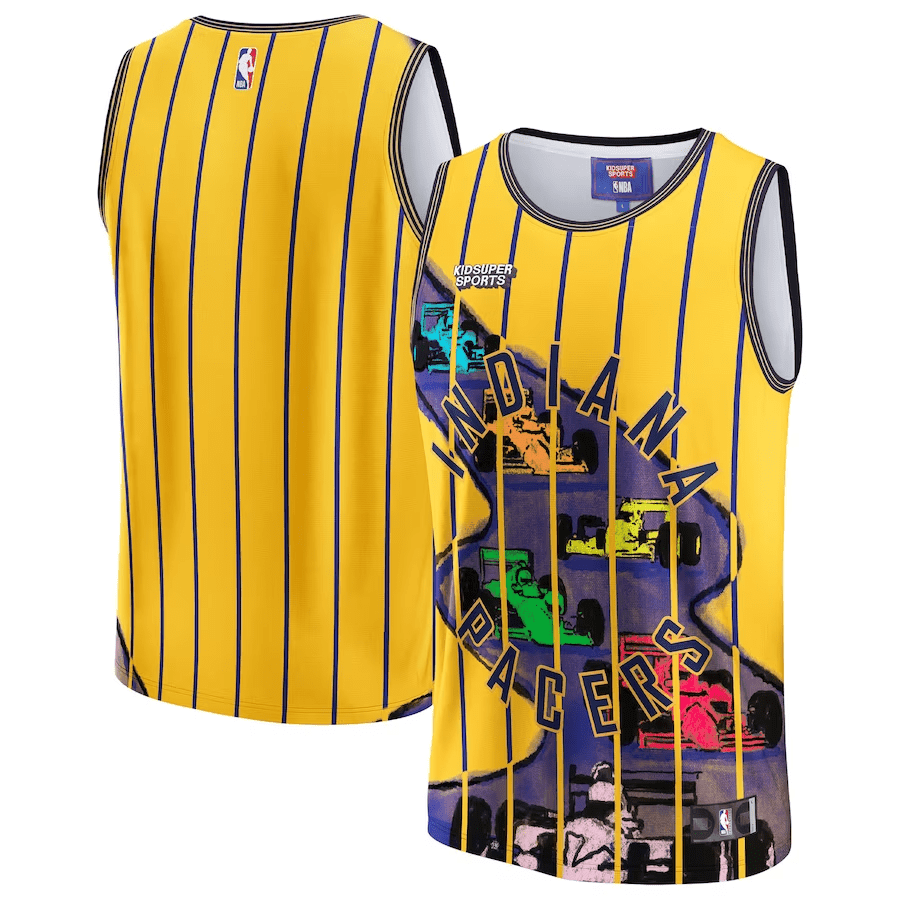 Indiana Pacers Nba & Kidsuper Studios Unisex Hometown Jersey - Gold
