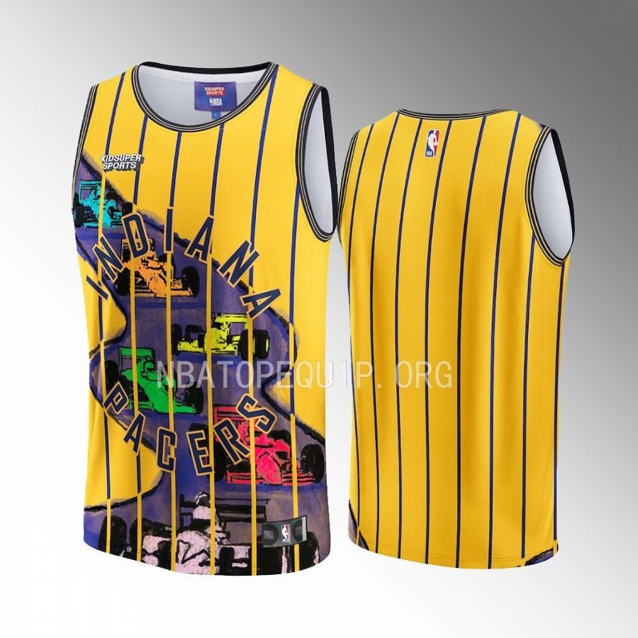 Indiana Pacers Nba & Kidsuper Studios Unisex Hometown Jersey - Yellow