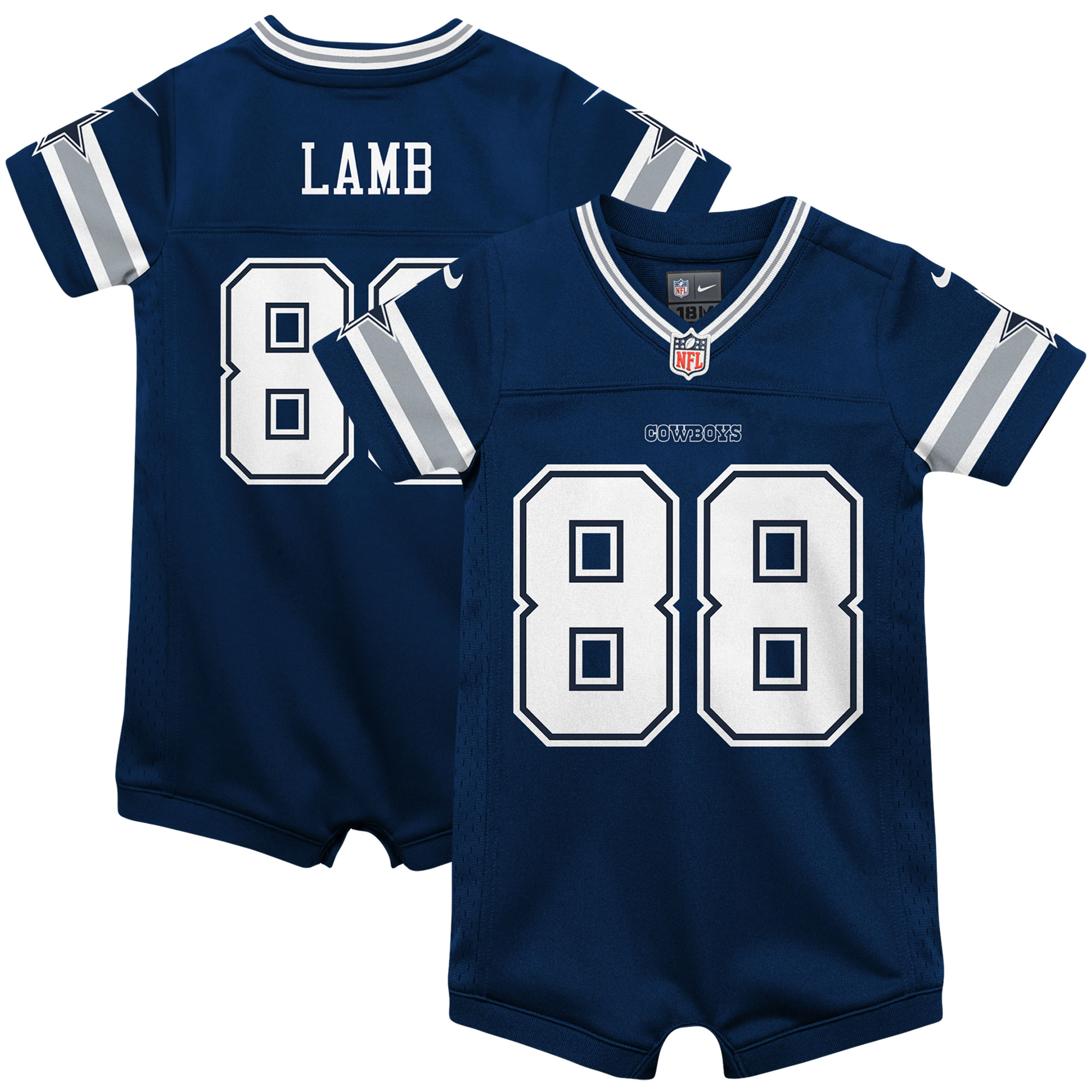 Infant Dallas Cowboys Ceedee Lamb Navy Game Jersey Romper Js4264
