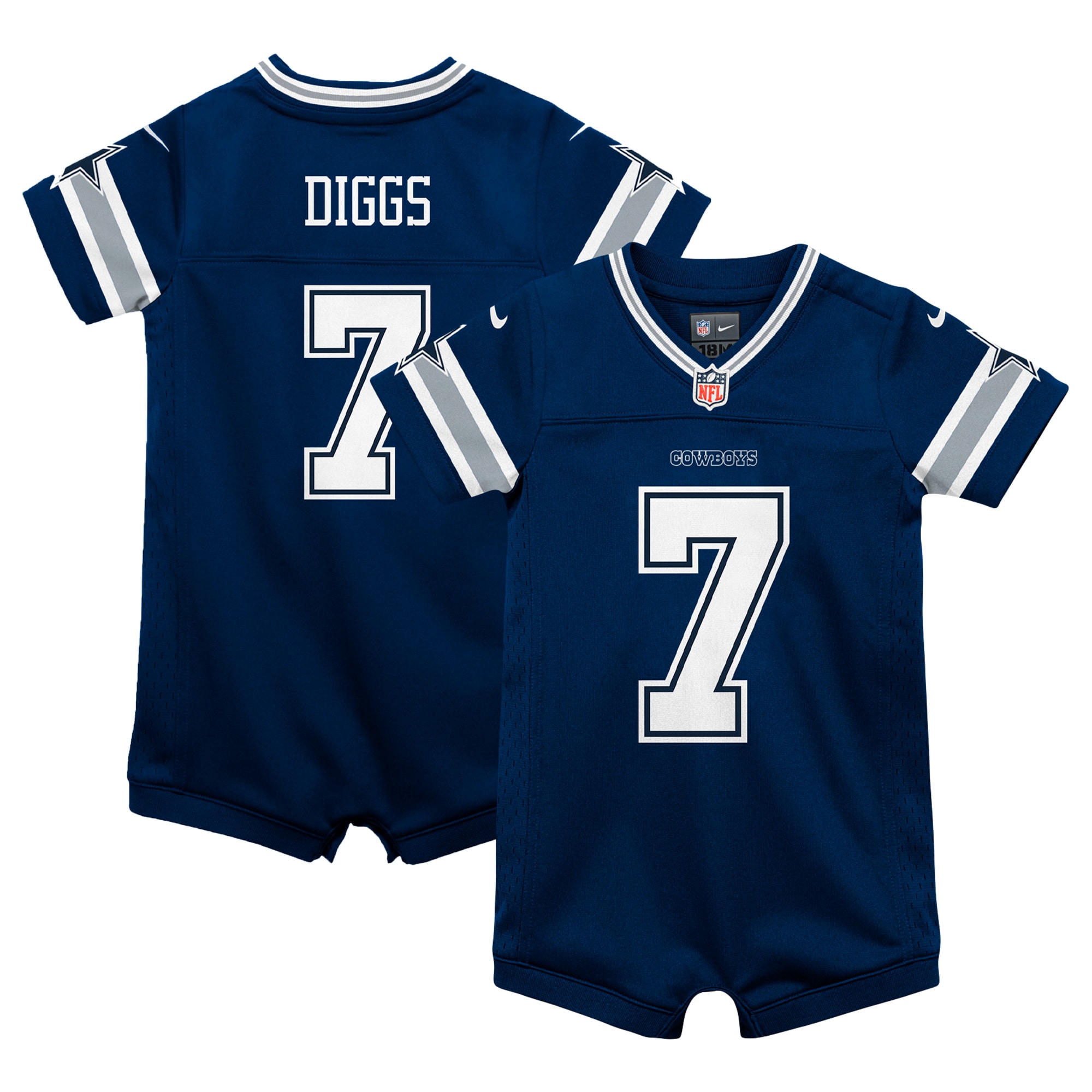 Infant Dallas Cowboys Trevon Diggs Navy Game Romper Jersey Js1869