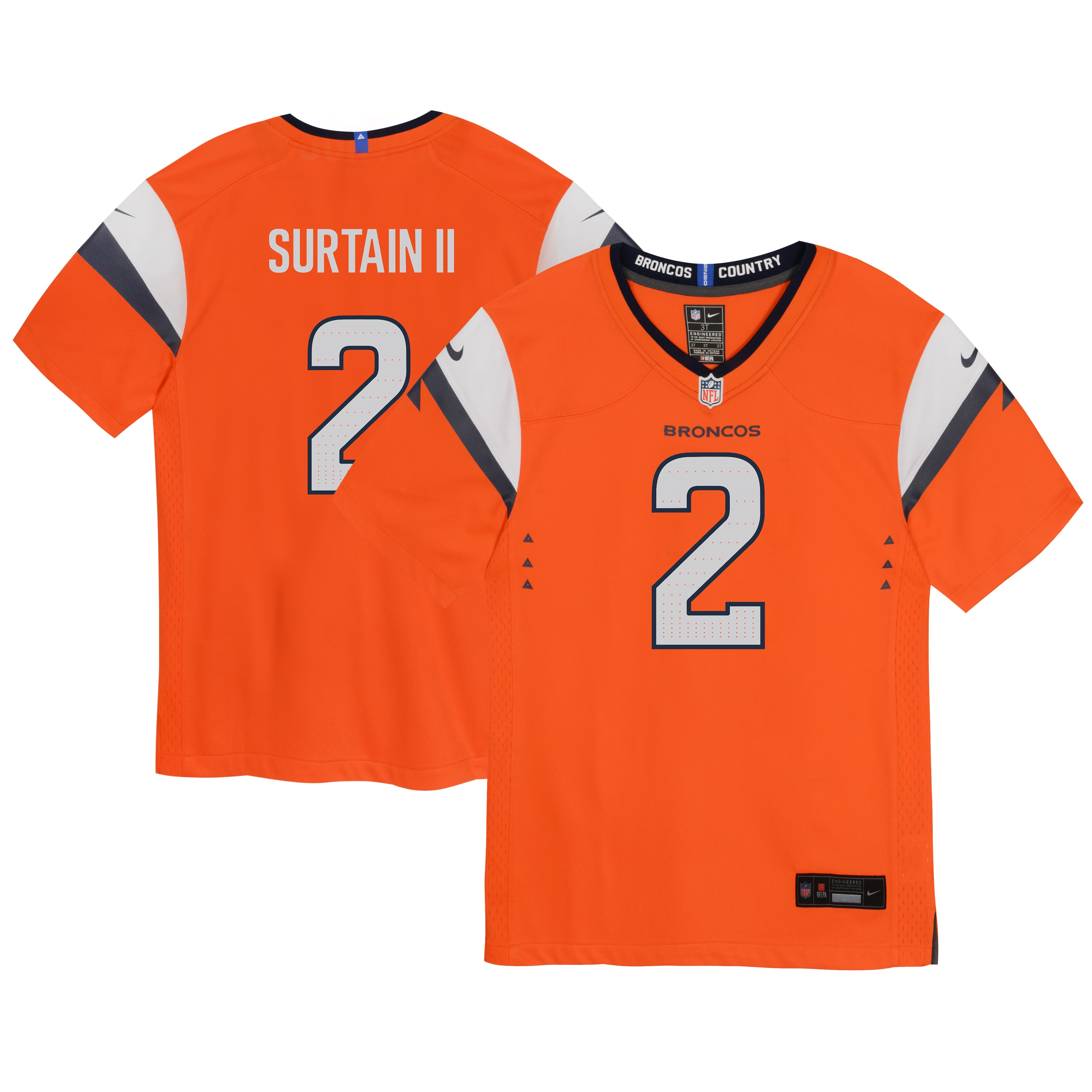 Infant Denver Broncos Patrick Surtain Ii Orange Mile High Collection Game Jersey Js8068