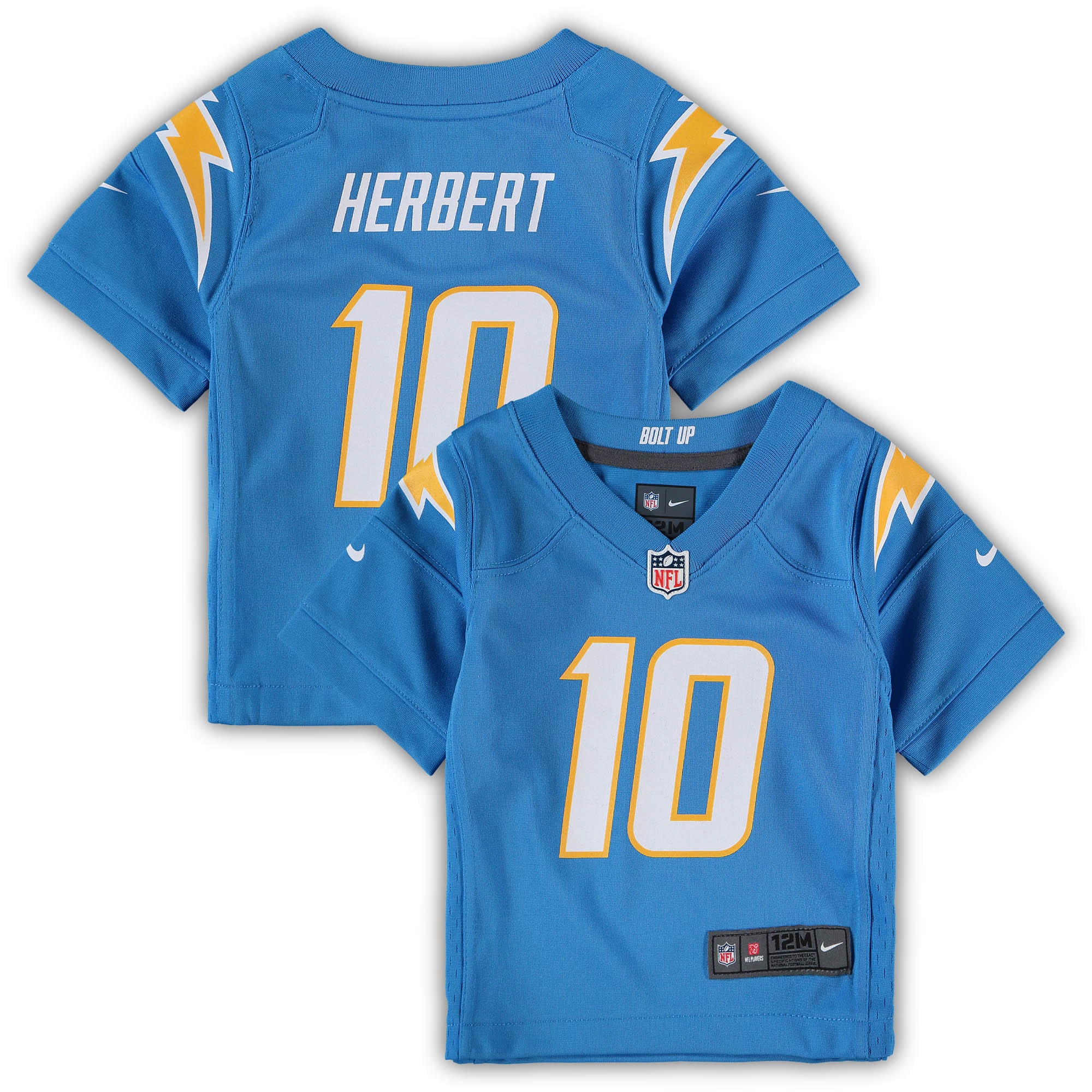 Infant Los Angeles Chargers Justin Herbert Powder Blue Game Jersey Js9537