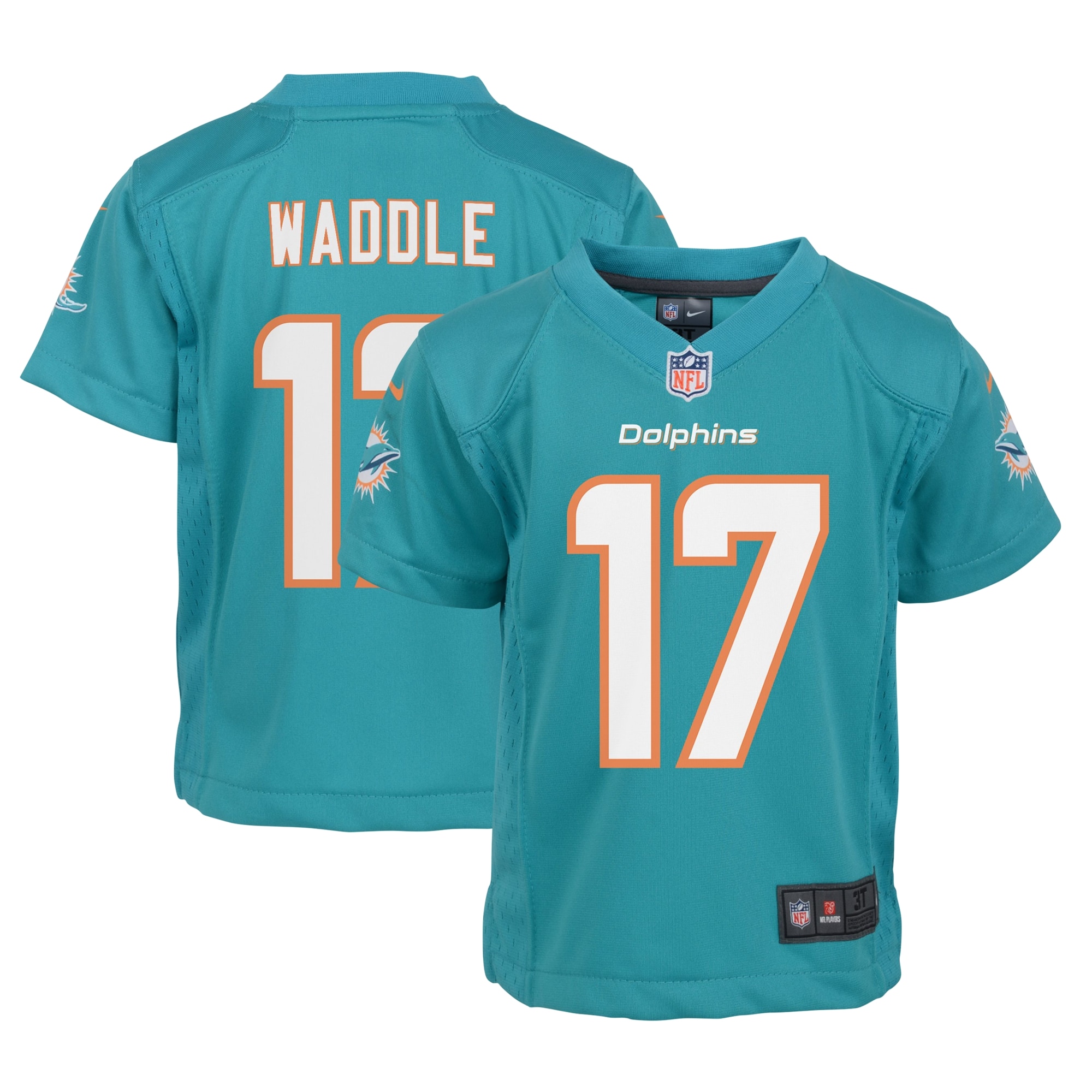 Infant Miami Dolphins Jaylen Waddle Aqua Player Game Jersey Js4493