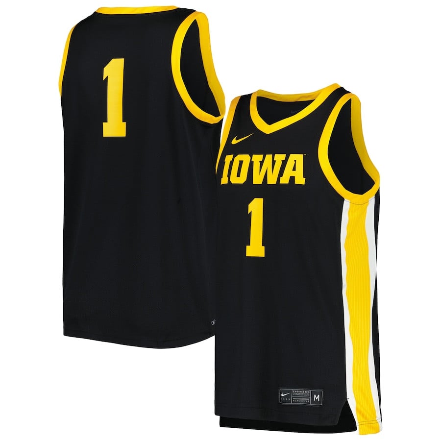 Iowa Hawkeyes #1 Basketball Jersey - Black