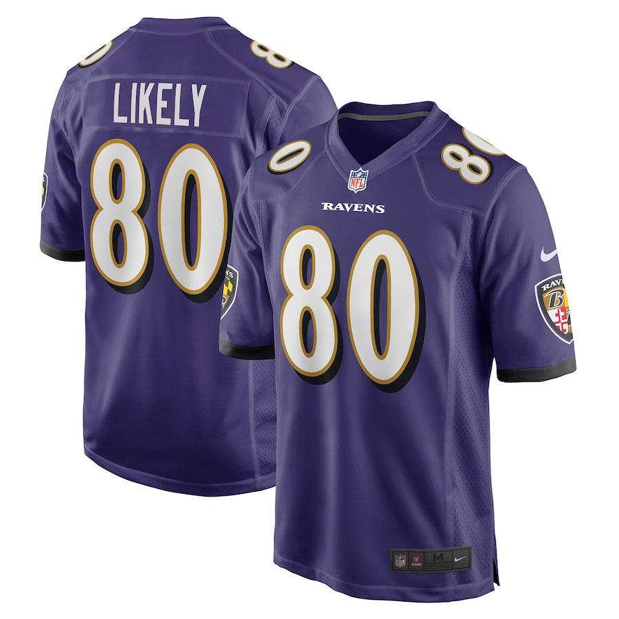 Isaiah Likely 80 Baltimore Ravens Team Game Men Jersey - Purple Js4995