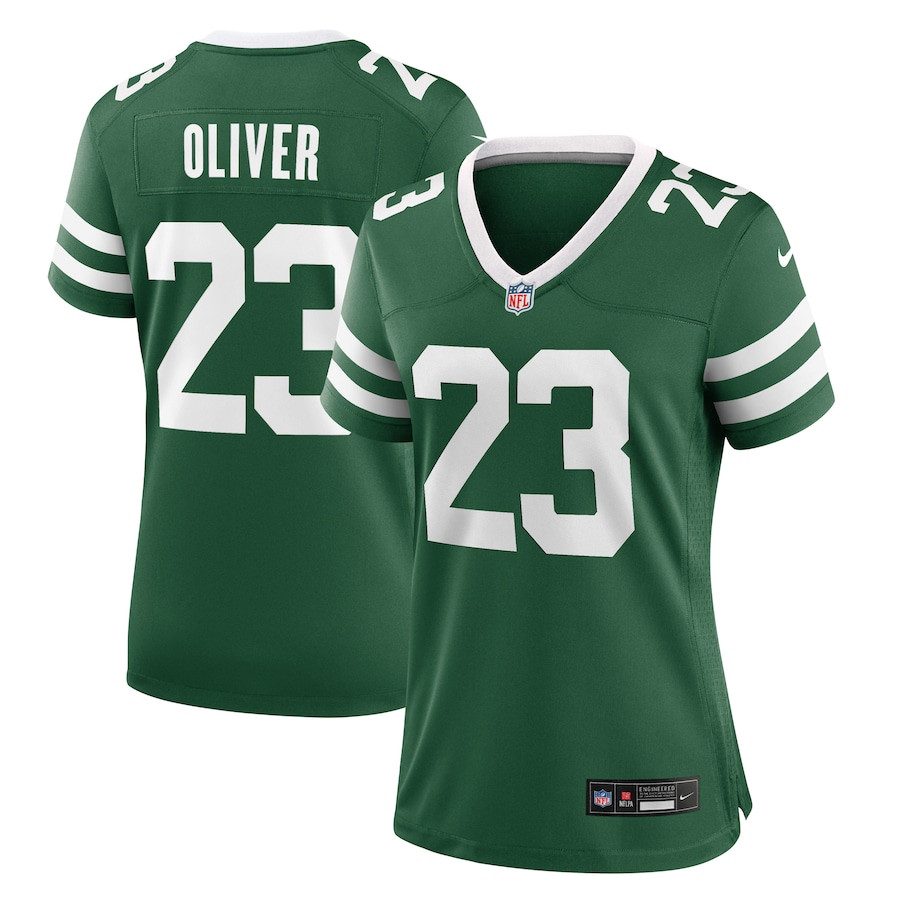 Isaiah Oliver 23 New York Jets Women's Team Game Jersey - Legacy Green Js5755