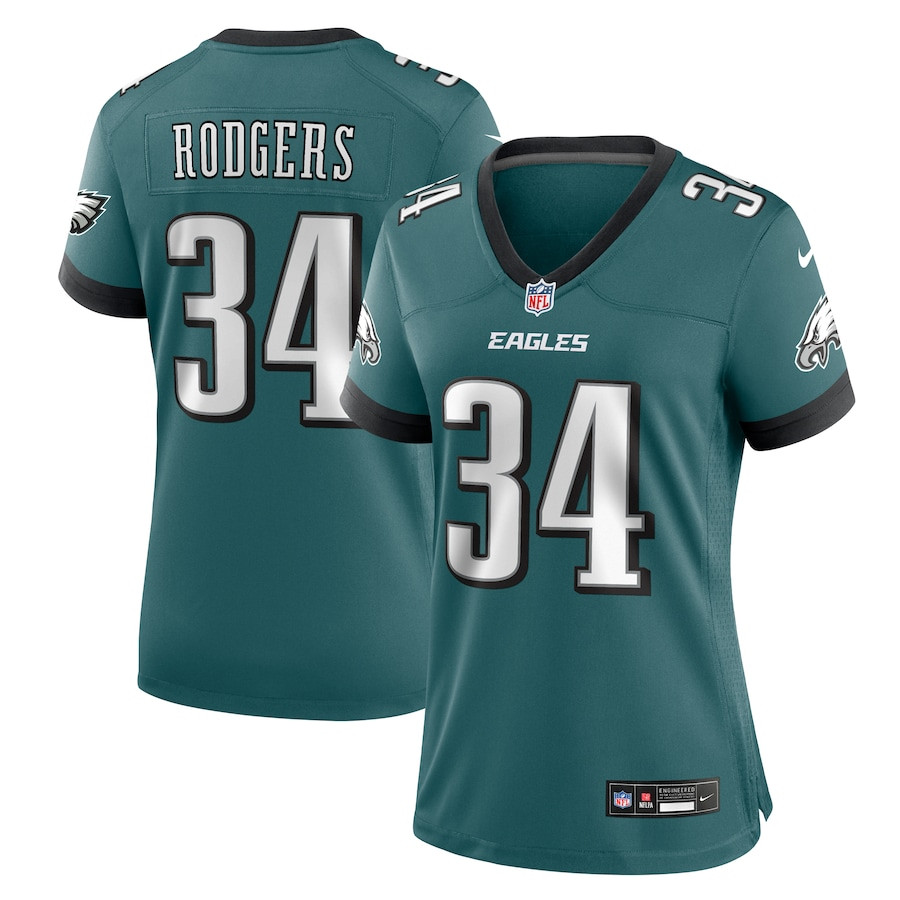Isaiah Rodgers 34 Philadelphia Eagles Women's Team Game Jersey - Midnight Green Js9243