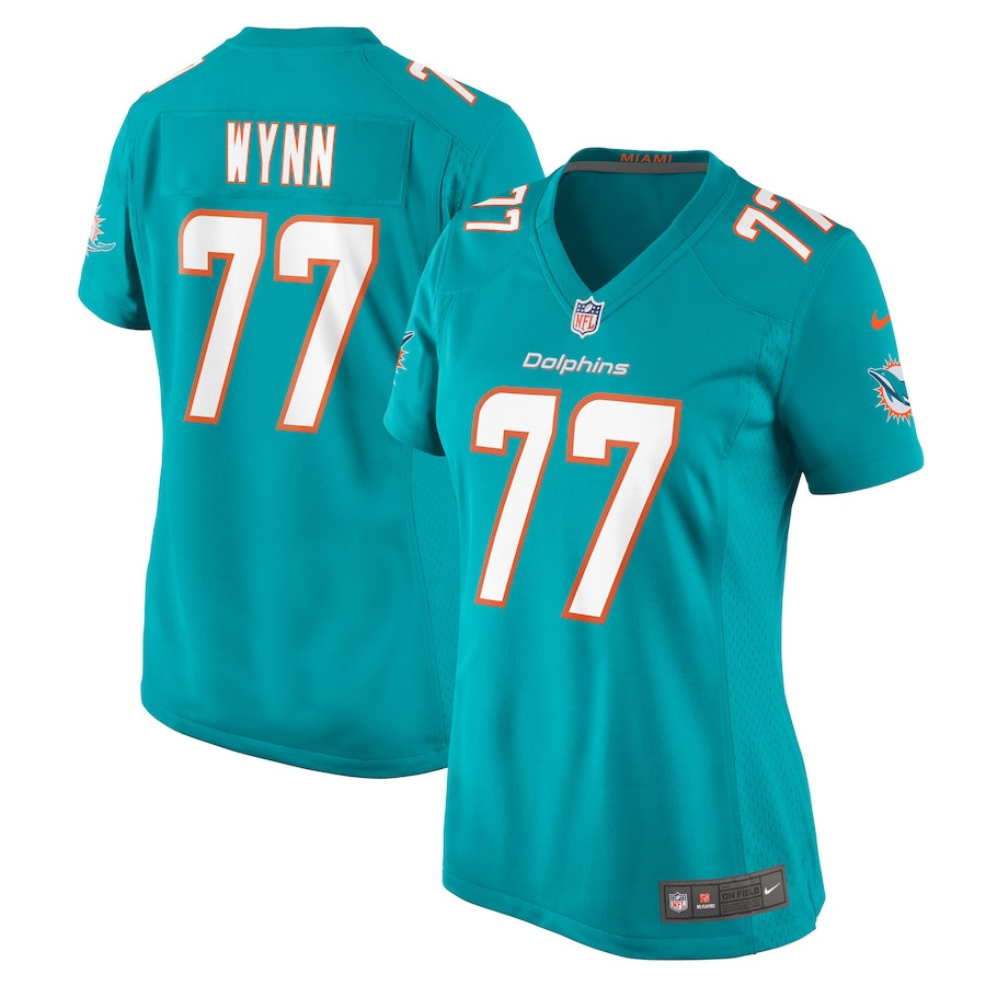Isaiah Wynn 77 Miami Dolphins Women's Game Jersey - Aqua Js7587