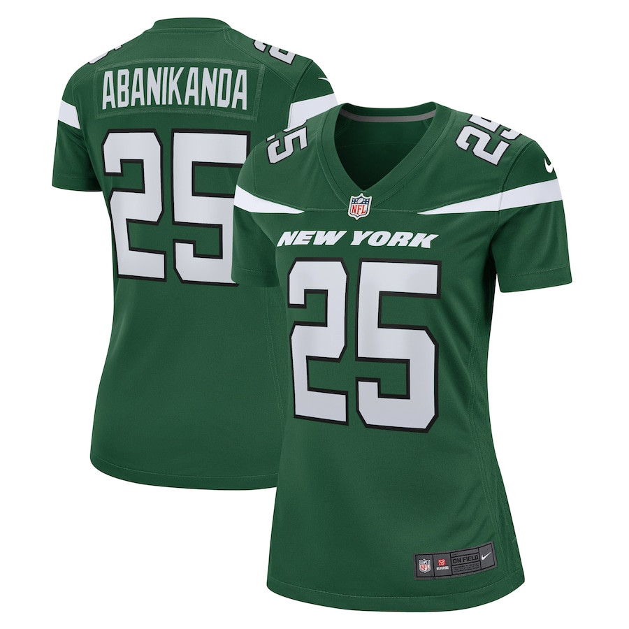 Israel Abanikanda 25 New York Jets Women's Game Jersey - Gotham Green Js5723