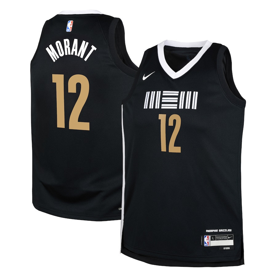 Ja Morant 12 Memphis Grizzlies 2023/24 City Edition Swingman Youth Jersey - Black