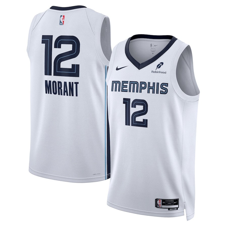 Ja Morant 12 Memphis Grizzlies Unisex Swingman Badge Player Jersey - Association Edition - White