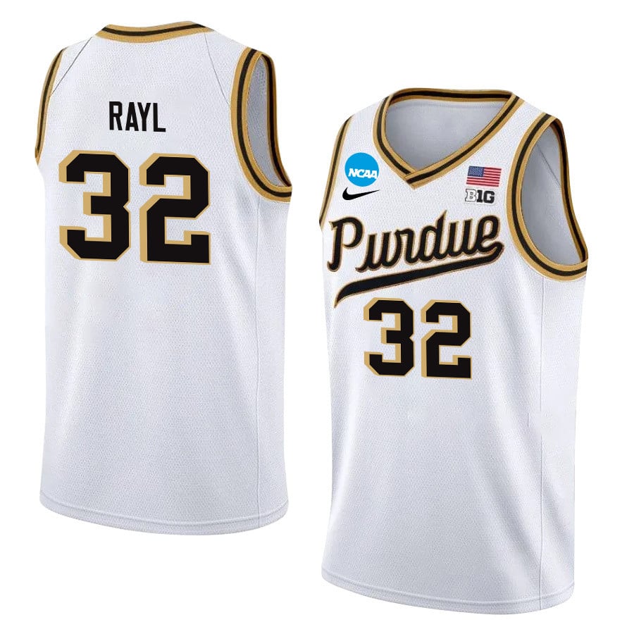 Jace Rayl 32 Purdue Boilermakers 2024 Men's Basketball Jersey - White, Unisex Jersey