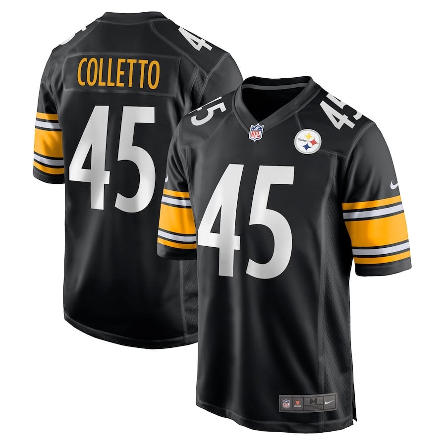 Jack Colletto 45 Pittsburgh Steelers Game Men Jersey - Black Js3601