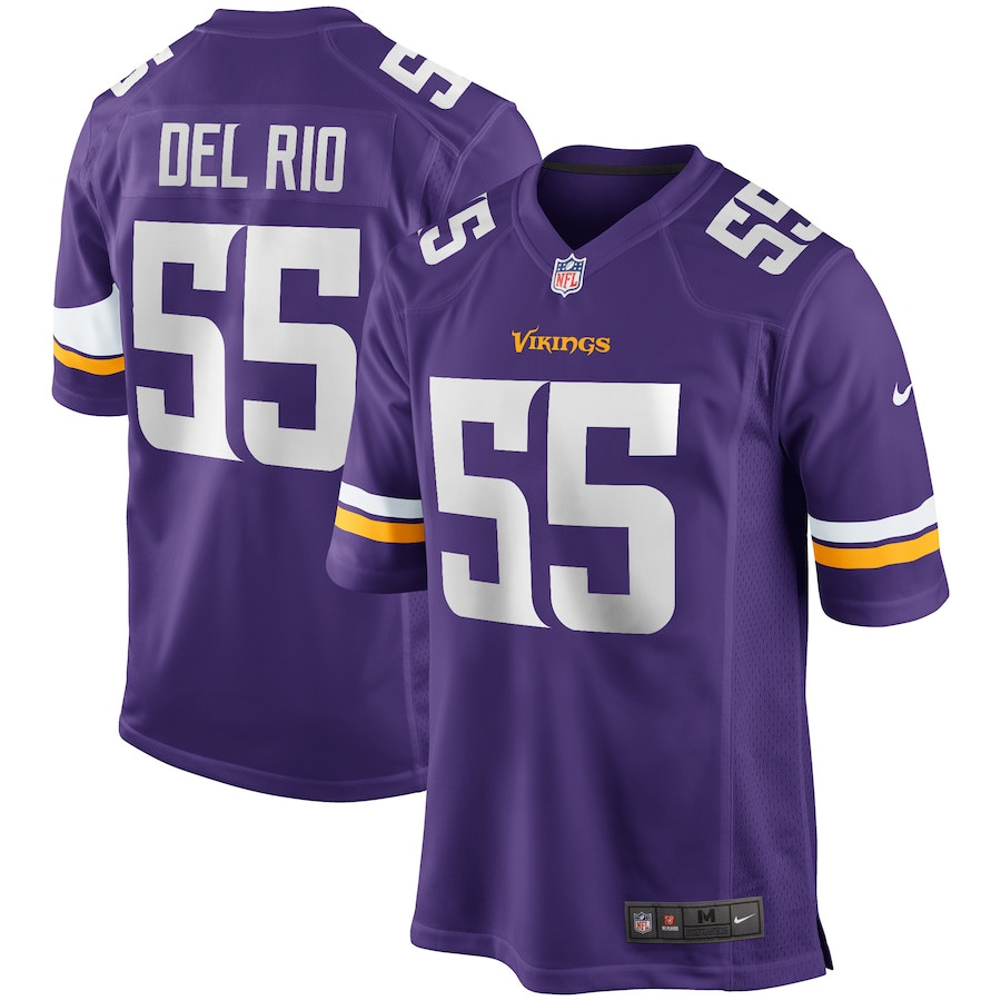 Jack Del Rio 55 Minnesota Vikings Men Game Retired Jersey - Purple Js9793