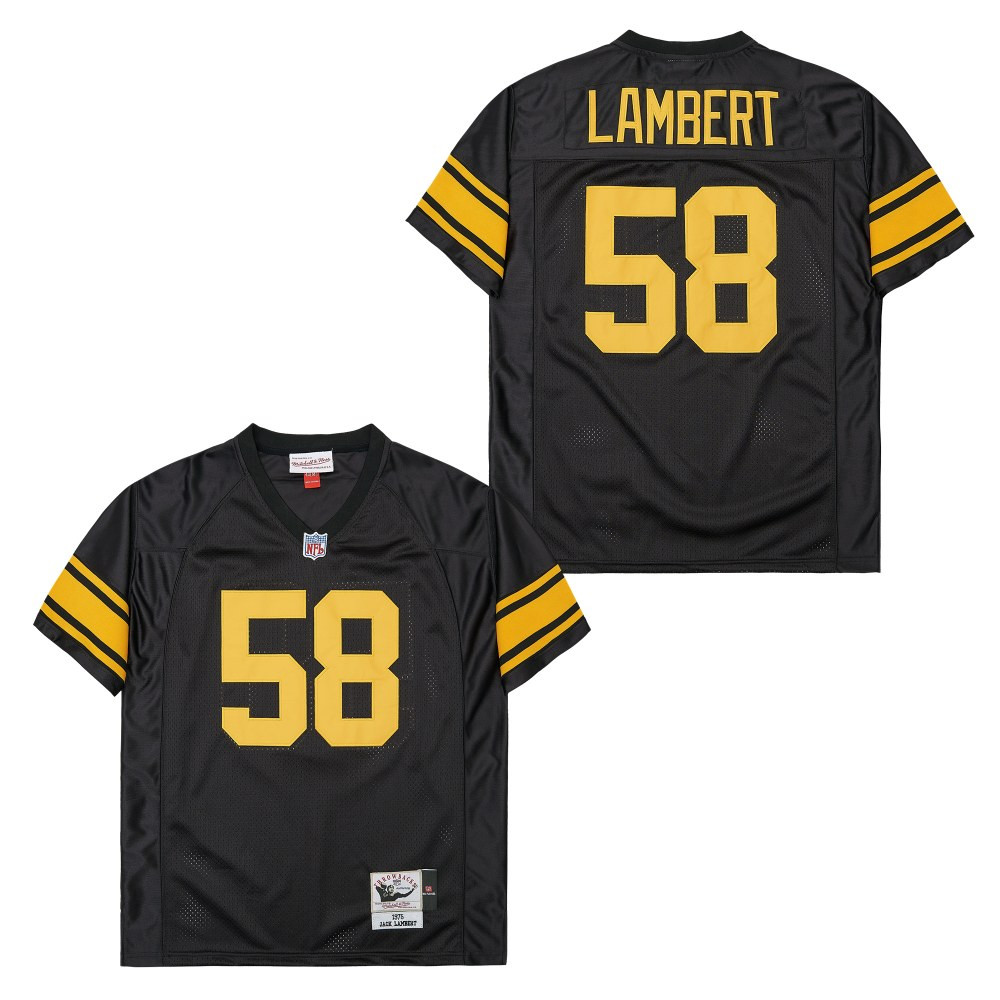 Jack Lambert 58 Pittsburgh Steelers Retro Throwback Men Jersey - Black Js5444