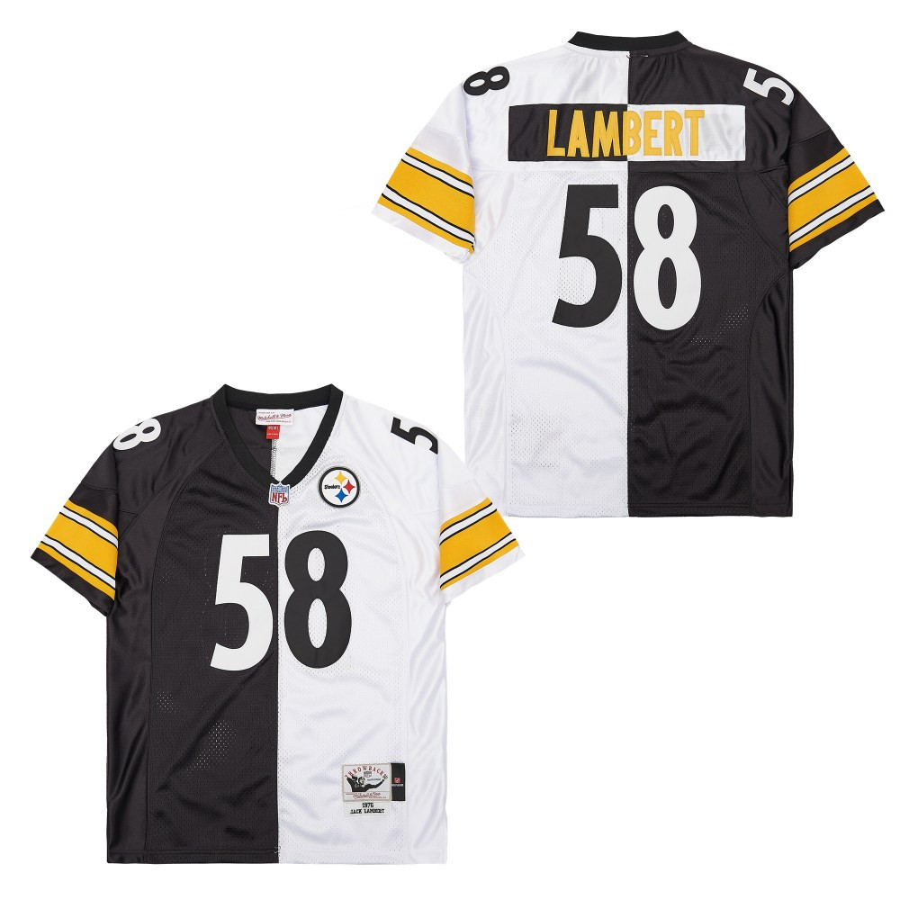 Jack Lambert 58 Pittsburgh Steelers Two-toned Retro Throwback Men Jersey - Black/white Js7295