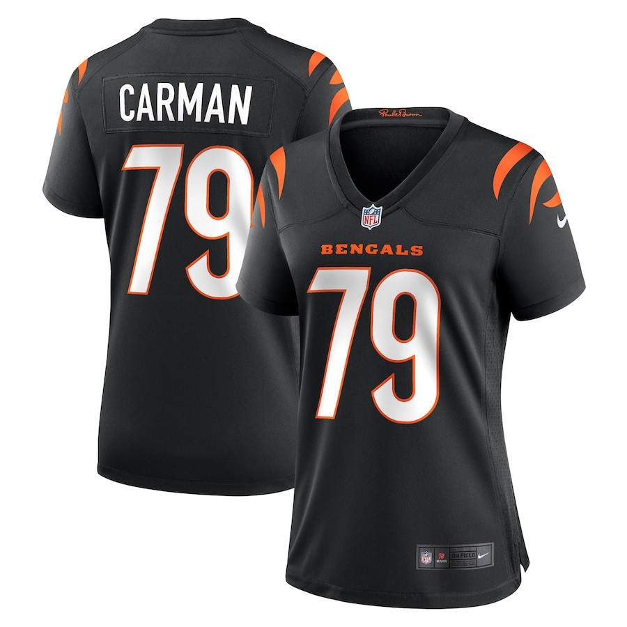 Jackson Carman 79 Cincinnati Bengals Women Game Jersey - Black Js9482