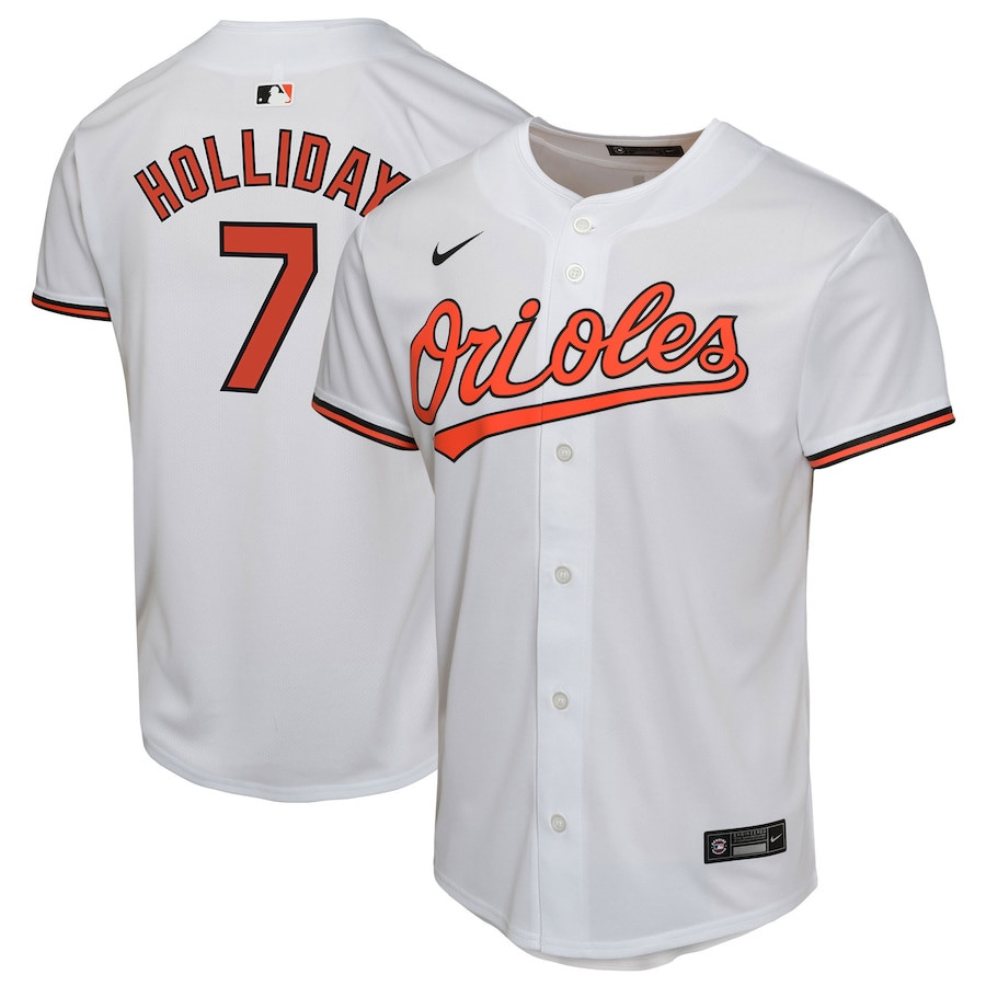 Jackson Holliday 7 Baltimore Orioles Home Game Youth Jersey - White