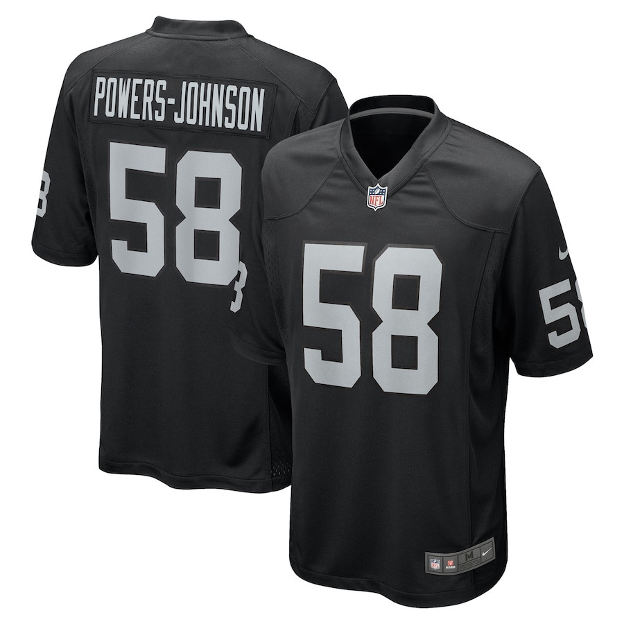 Jackson Powers-johnson 58 Las Vegas Raiders Team Game Men Jersey - Black Js3517