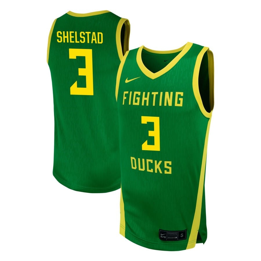 Jackson Shelstad 3 Oregon Ducks Nil Men's Basketball Jersey - Green