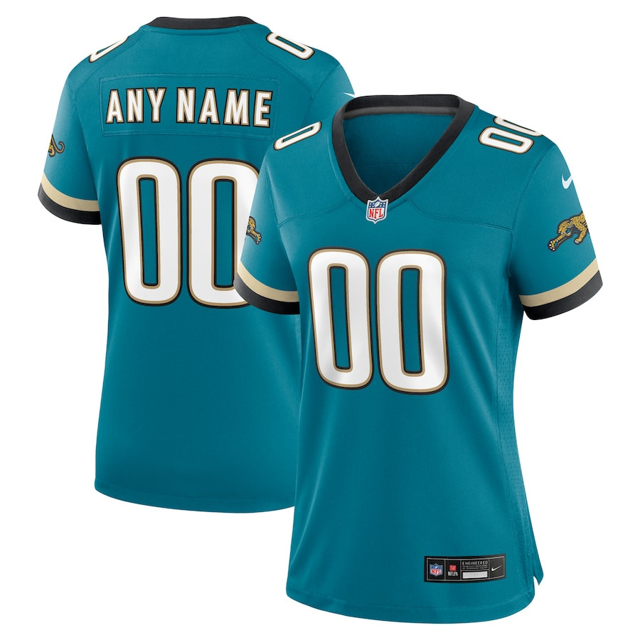Jacksonville Jaguars Women's Prowler Throwback Game Custom Jersey - Teal Js7148