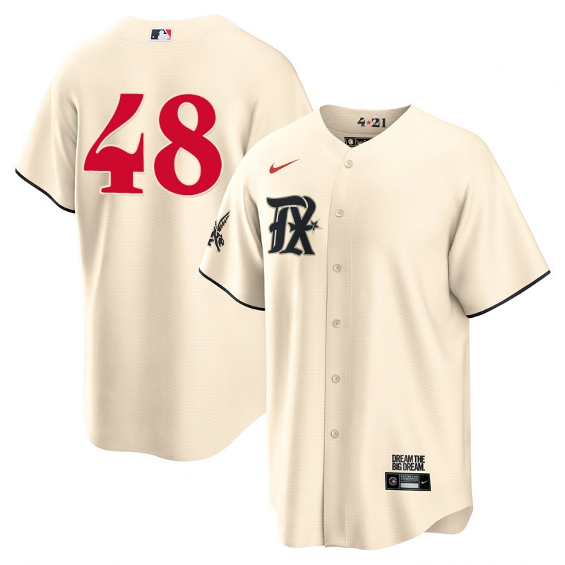 Jacob Degrom 48 Texas Rangers 2023 City Connect Game Jersey - Cream