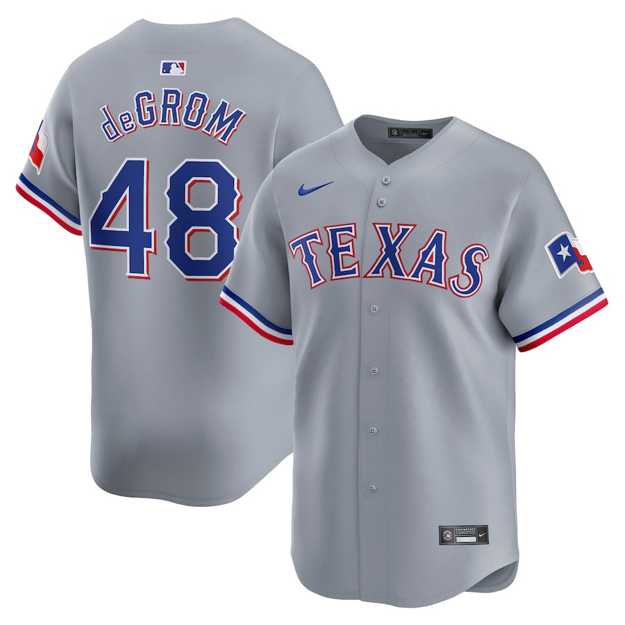 Jacob Degrom 48 Texas Rangers Away Limited Player Men Jersey - Gray