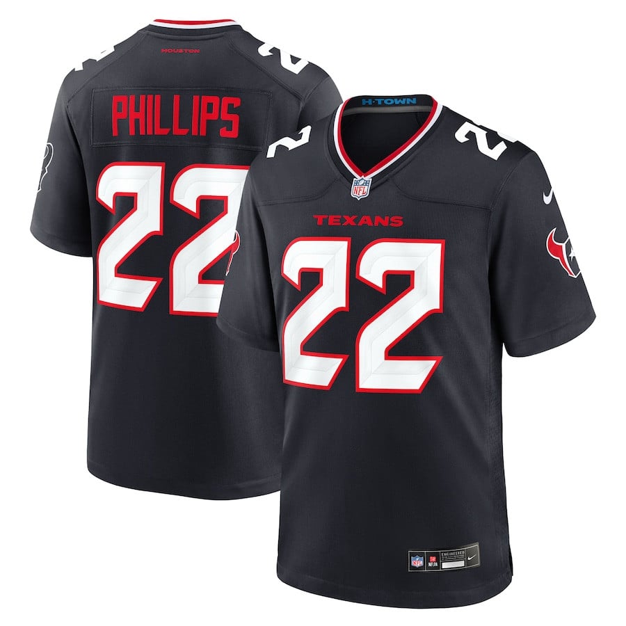 Jacob Phillips 22 Houston Texans Game Men Jersey - Navy Js5480