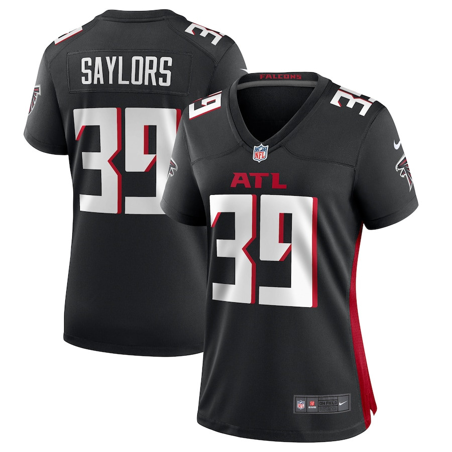 Jacob Saylors 39 Atlanta Falcons Women Game Jersey - Black Js2362