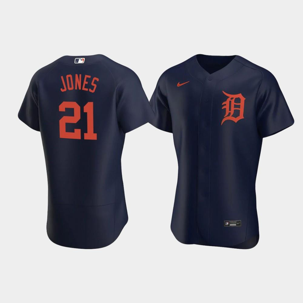 Jacoby Jones 21 Detroit Tigers Navy Alternate Jersey